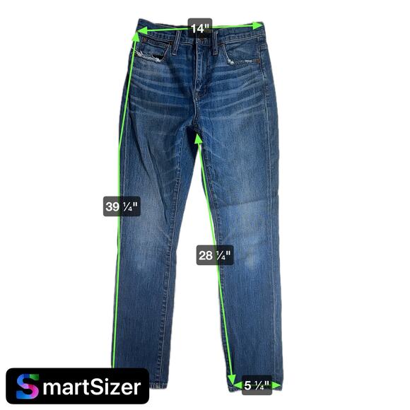 Madewell Women's 25 The High-Rise Slim BoyJean Medium Wash Stretch Denim - Picture 9 of 9